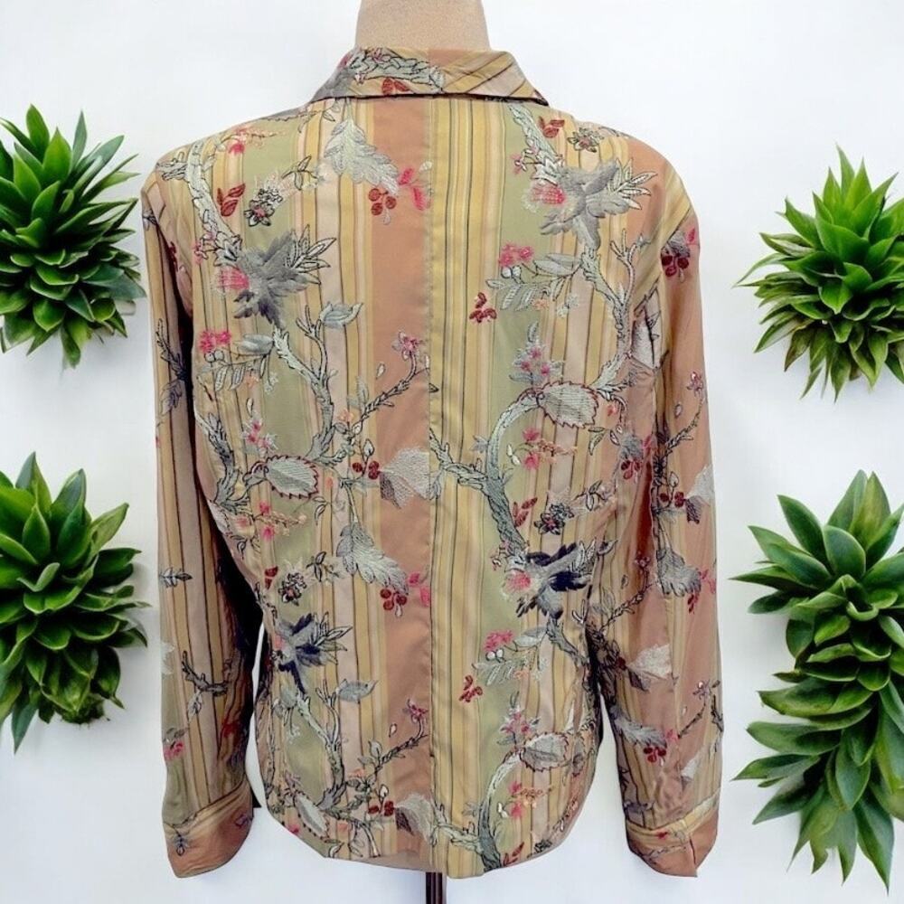 VTG Floral Embroidered Foliage Jacket Boho Cottagecore - Picture 5 of 11